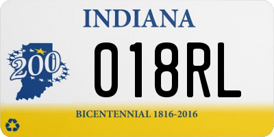 IN license plate 018RL