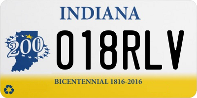 IN license plate 018RLV