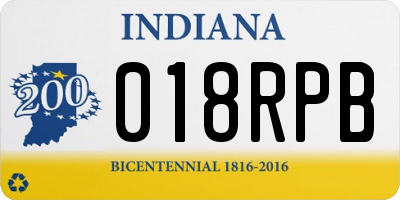 IN license plate 018RPB