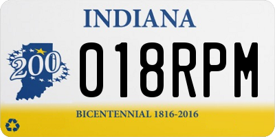 IN license plate 018RPM