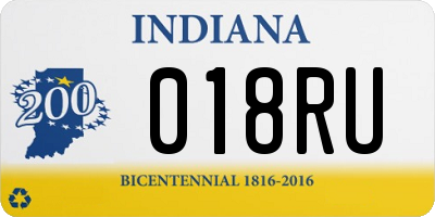 IN license plate 018RU