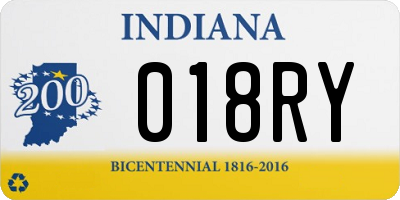 IN license plate 018RY