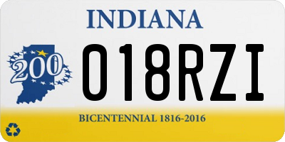 IN license plate 018RZI