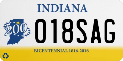 IN license plate 018SAG