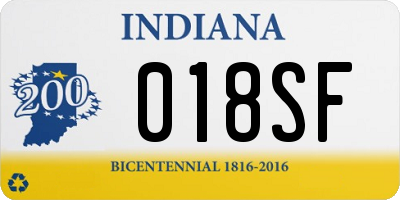 IN license plate 018SF