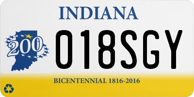 IN license plate 018SGY