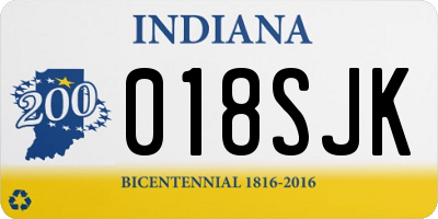 IN license plate 018SJK