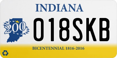 IN license plate 018SKB