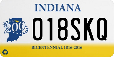 IN license plate 018SKQ