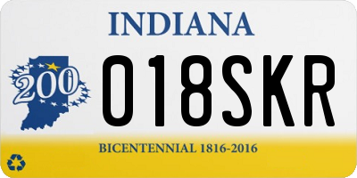 IN license plate 018SKR