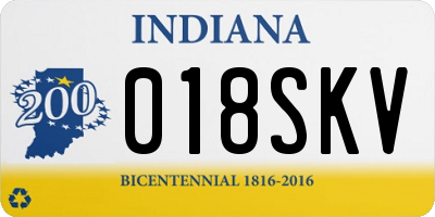 IN license plate 018SKV