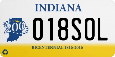 IN license plate 018SOL