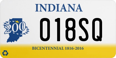 IN license plate 018SQ