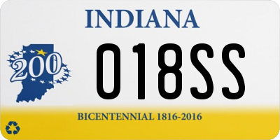 IN license plate 018SS