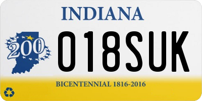 IN license plate 018SUK