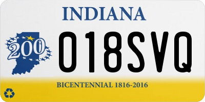 IN license plate 018SVQ