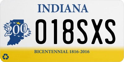 IN license plate 018SXS