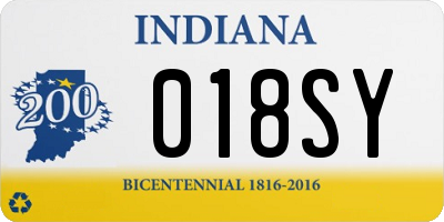 IN license plate 018SY