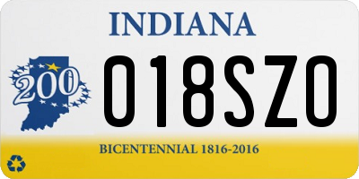IN license plate 018SZO