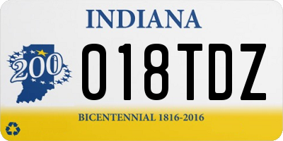 IN license plate 018TDZ