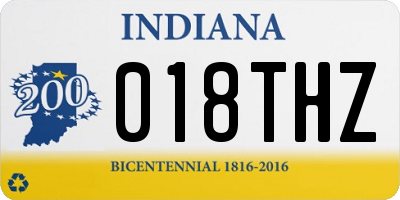 IN license plate 018THZ