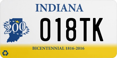 IN license plate 018TK