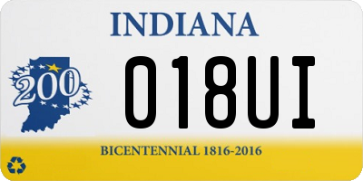 IN license plate 018UI