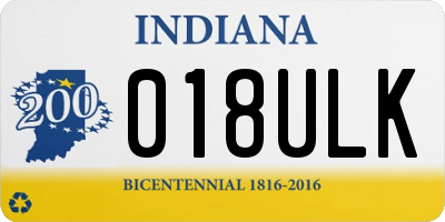 IN license plate 018ULK