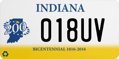 IN license plate 018UV