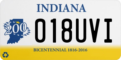 IN license plate 018UVI