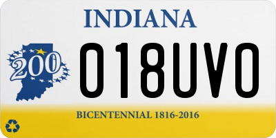 IN license plate 018UVO