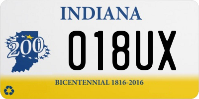 IN license plate 018UX