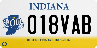 IN license plate 018VAB