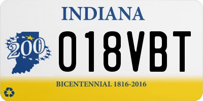 IN license plate 018VBT