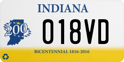 IN license plate 018VD