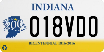 IN license plate 018VDO