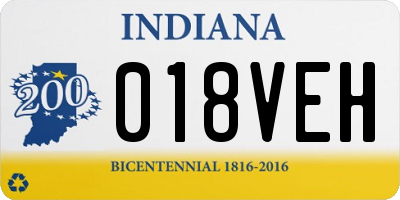 IN license plate 018VEH