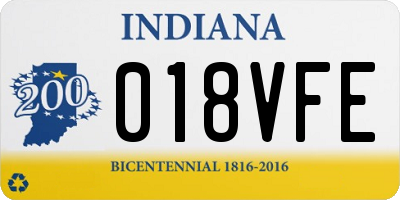 IN license plate 018VFE