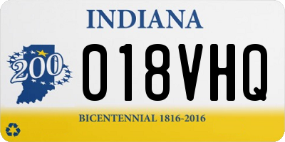 IN license plate 018VHQ