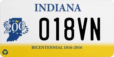 IN license plate 018VN