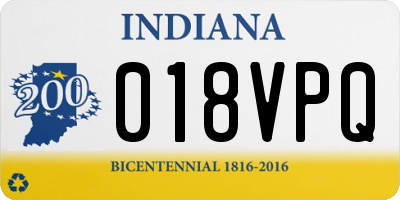 IN license plate 018VPQ