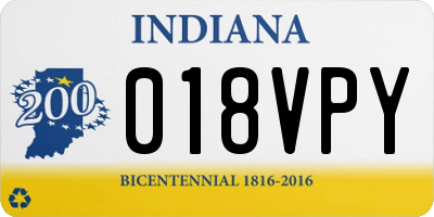 IN license plate 018VPY