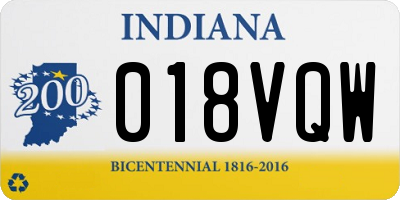 IN license plate 018VQW
