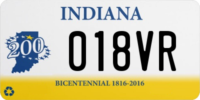 IN license plate 018VR