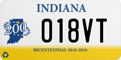 IN license plate 018VT