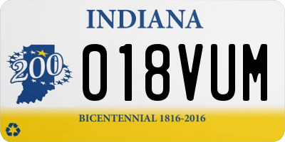 IN license plate 018VUM