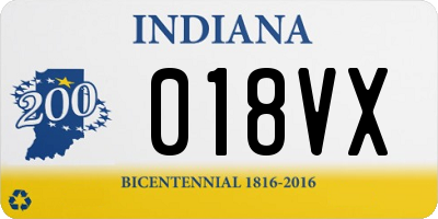 IN license plate 018VX