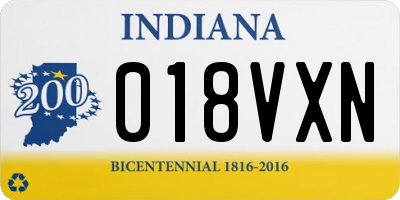 IN license plate 018VXN