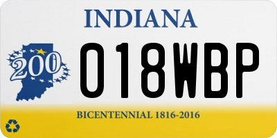 IN license plate 018WBP