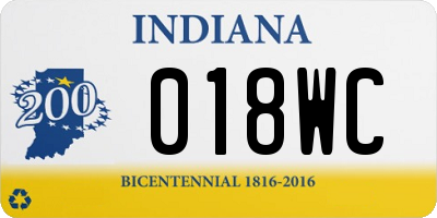 IN license plate 018WC